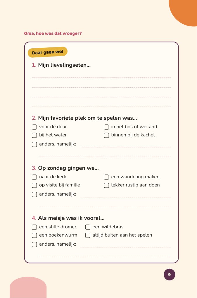 Voorbeeldpagina uit het hoofdstuk Kindertijd